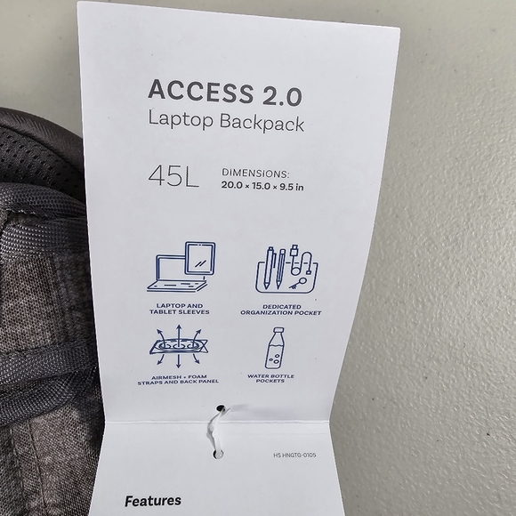 High Sierra Access 2.0 Laptop Backpack, Woolly Weave/Slate -One Size New - Picture 15 of 16